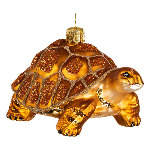 Blown glass Christmas ornament, Galápagos tortoise 4