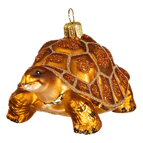 Blown glass Christmas ornament, Galápagos tortoise 3