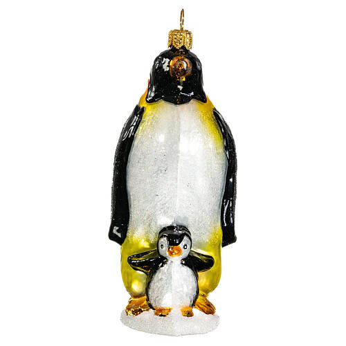 Blown glass Christmas ornament, emperor penguin 1