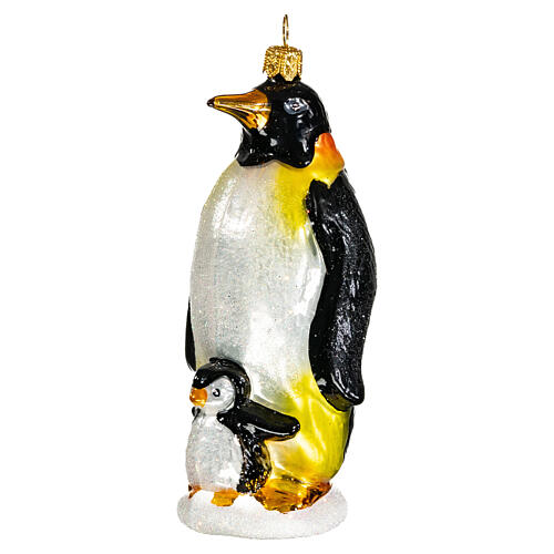 Pinguim-imperador enfeite árvore Natal vidro soprado 3