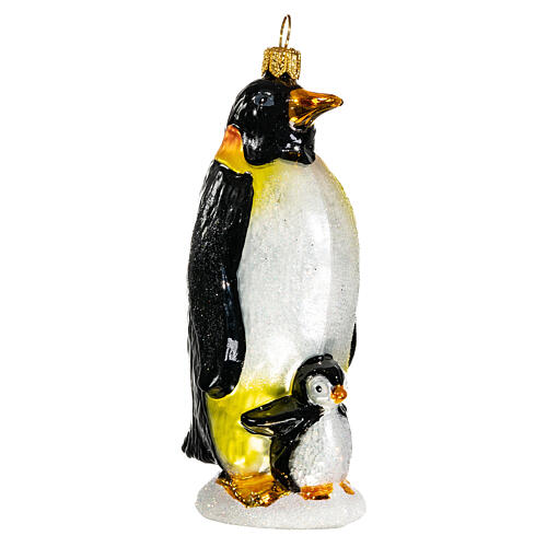 Pinguim-imperador enfeite árvore Natal vidro soprado 4