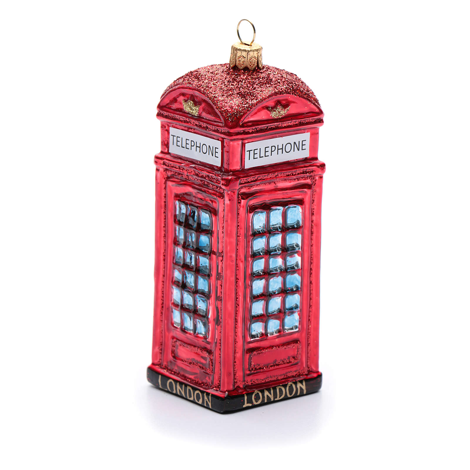 Blown glass Christmas ornament, red telephone box  online sales on