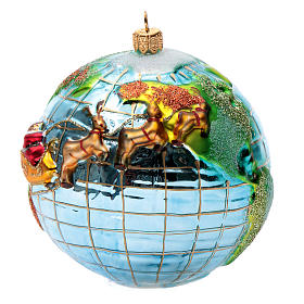 Blown glass Christmas ornament, Santa Claus around the world