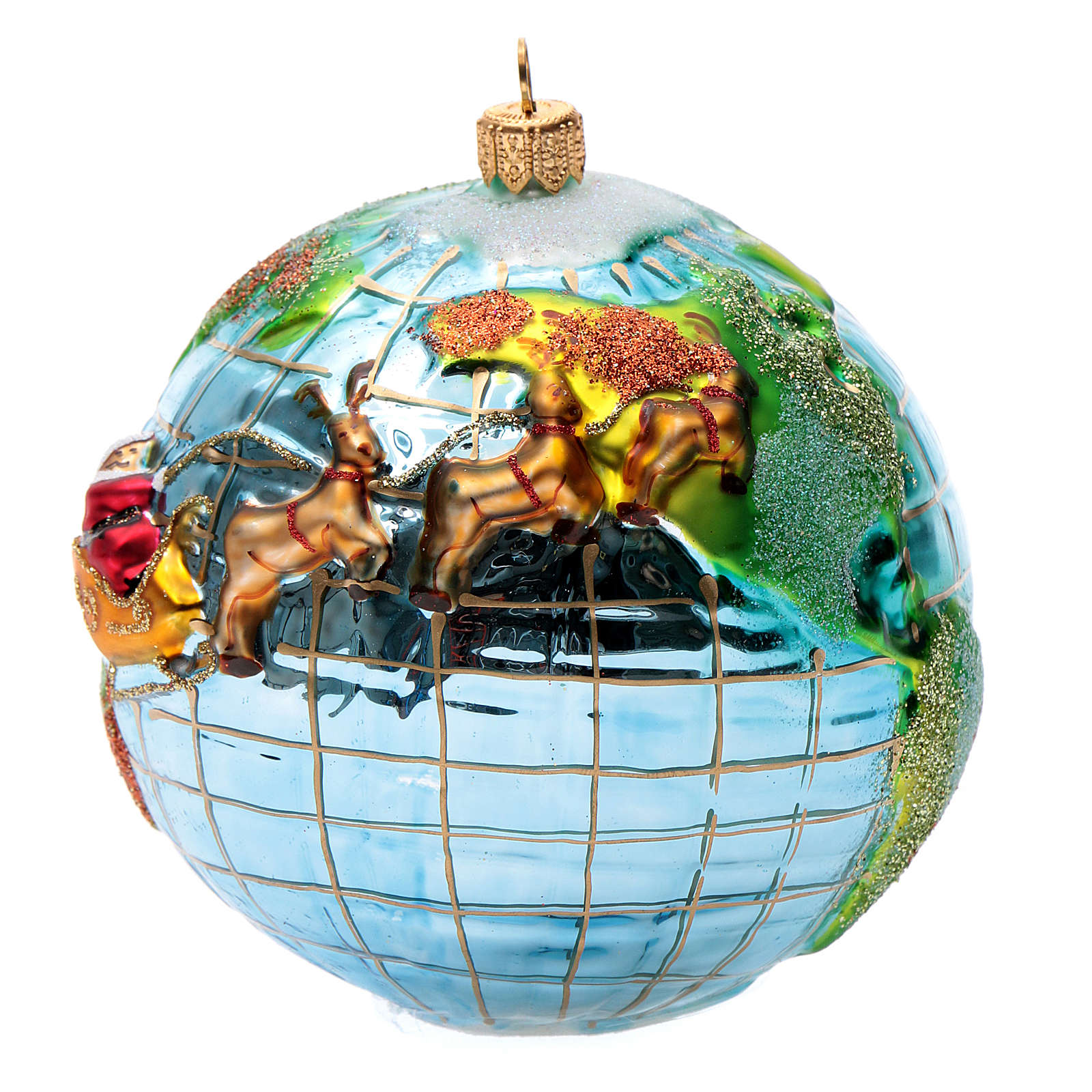 Blown glass Christmas ornament, Santa Claus around the world | online
