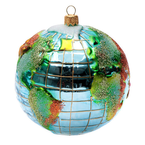 Blown glass Christmas ornament, Santa Claus around the world 3