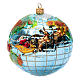 Blown glass Christmas ornament, Santa Claus around the world s1