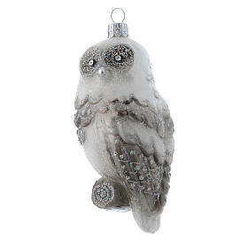 Blown glass ornaments: Blown glass Christmas ornament, snowy owl