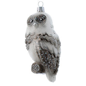 Blown glass Christmas ornament, snowy owl