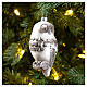 Blown glass Christmas ornament, snowy owl s2
