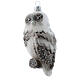 Blown glass Christmas ornament, snowy owl s1