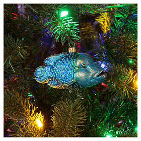Décoration pour sapin de Noël verre soufflé poisson napoléon