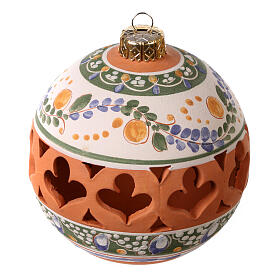 Drilled country ball in terracotta Deruta 100 mm
