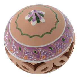 Drilled pointed country ball in terracotta Deruta 100 mm