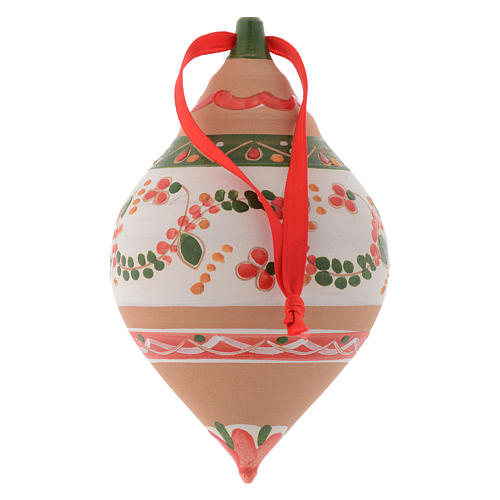 Bola de Natal dupla ponta terracota 120 mm 2