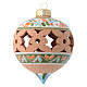 Country pointed drilled Christmas bauble for Christmas tree in terracotta 80 mm s1