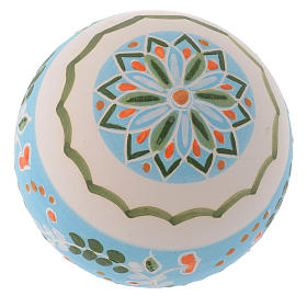 Bola branca redonda para árvore Natal terracota Deruta 80 mm