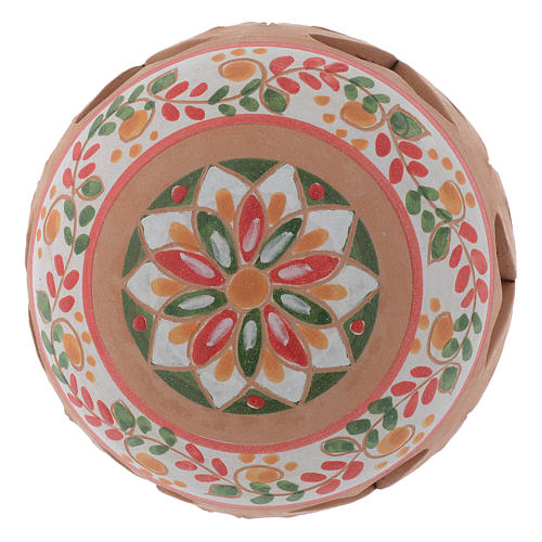 Drilled country terracotta Christmas bauble Deruta 80 mm 2