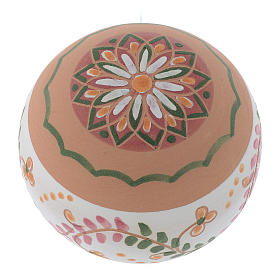 Country style Christmas bauble in terracotta from Deruta 80 mm