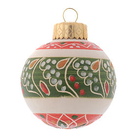 White Christmas bauble in terracotta from Deruta 50 mm