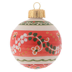 Country style Christmas bauble in terracotta from Deruta 60 mm