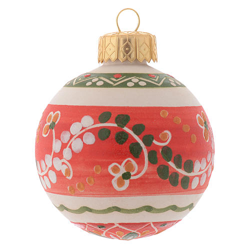Country style Christmas bauble in terracotta from Deruta 60 mm 1