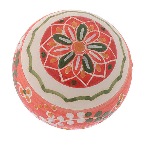Country style Christmas bauble in terracotta from Deruta 60 mm 2