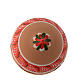Boule de Noël en terre cuite pointue avec ouvertures 100 mm rouge et blanc s2