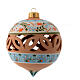 Bombka bożonarodzeniowa ze szpiczastym zakończeniem, błękitny motyw, terakota z Deruty 100 mm s1