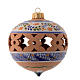 Pointed blue Christmas bauble in terracotta from Deruta 100 mm s1