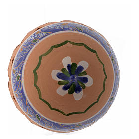 Pointed blue Christmas bauble in terracotta from Deruta 100 mm