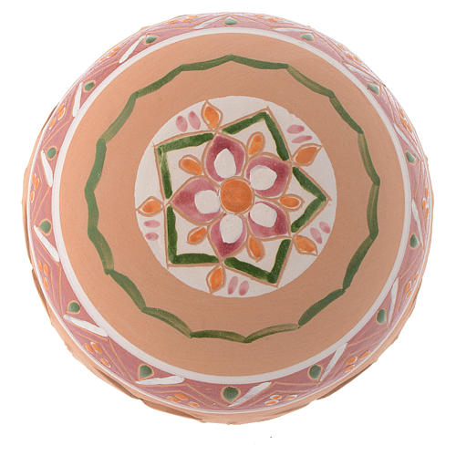 Christmas tree ball in terracotta from Deruta 100 mm antique pink 2