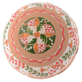 Red Christmas tree ball in terracotta from Deruta 100 mm