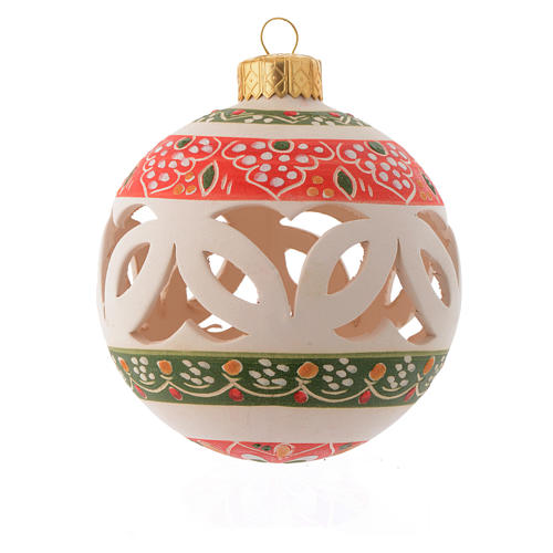 White ball in terracotta 80 mm 1