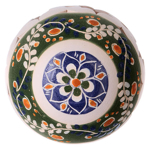 Bola de Natal azul perfurada 80 mm 3