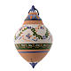 Blue double pointed Christmas bauble in terracotta 150 mm s1