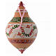 Double pointed Christmas bauble in terracotta 150 mm antique pink s2