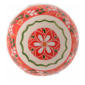 Country style Christmas bauble 100 mm with red decoration