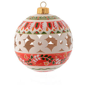 Bola estilo country de Natal 100 mm decoro vermelho