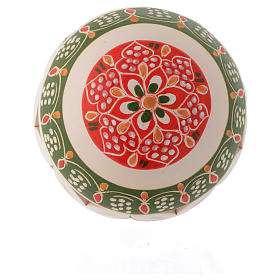 Country style drilled Christmas bauble in terracotta 100 mm