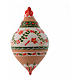 Double pointed Christmas bauble with two points in terracotta 120 mm s1
