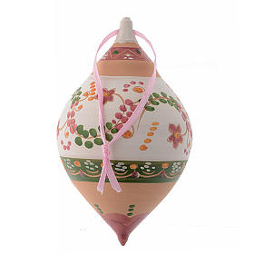 Double pointed Christmas bauble antique pink 120 mm