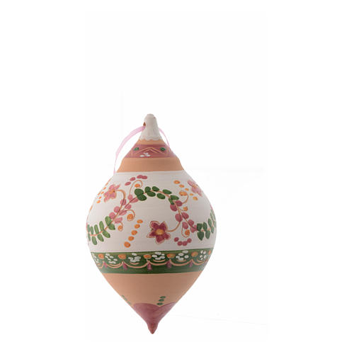 Double pointed Christmas bauble antique pink 120 mm 3
