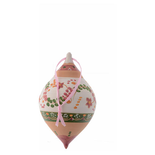 Double pointed Christmas bauble antique pink 120 mm 4