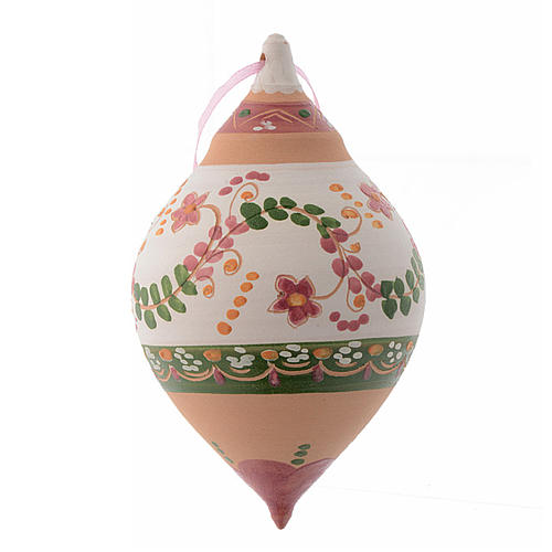 Double pointed Christmas bauble antique pink 120 mm 1