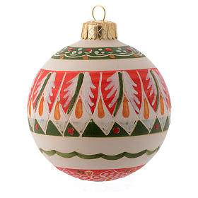 Country style terracotta Christmas bauble 80 mm