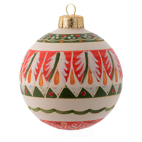 Country style terracotta Christmas bauble 80 mm 1