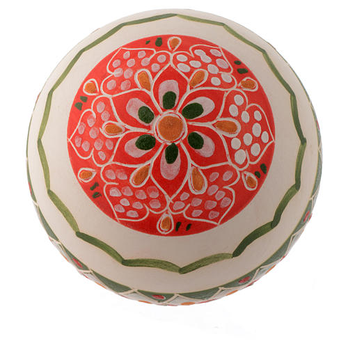 Country style terracotta Christmas bauble 80 mm 2
