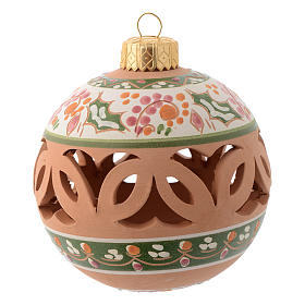 Bola para Natal em terracota Deruta perfurada 80 mm