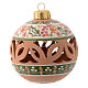 Drilled Christmas bauble in terracotta 80 mm s1