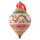 Double pointed Christmas bauble with a green decorated band 100 mm s1